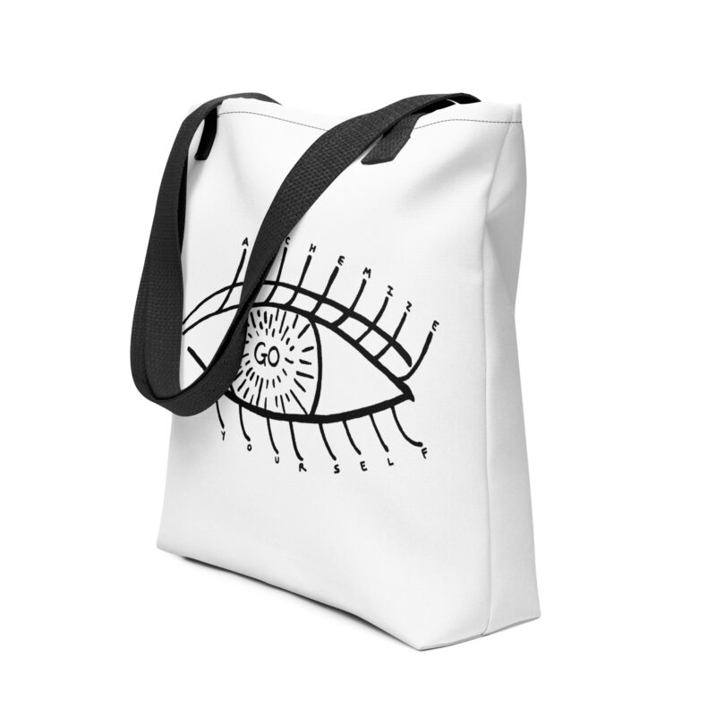 GO ALCHEMIZE YOURSELF Black and White Tote Bag (Single Eye)