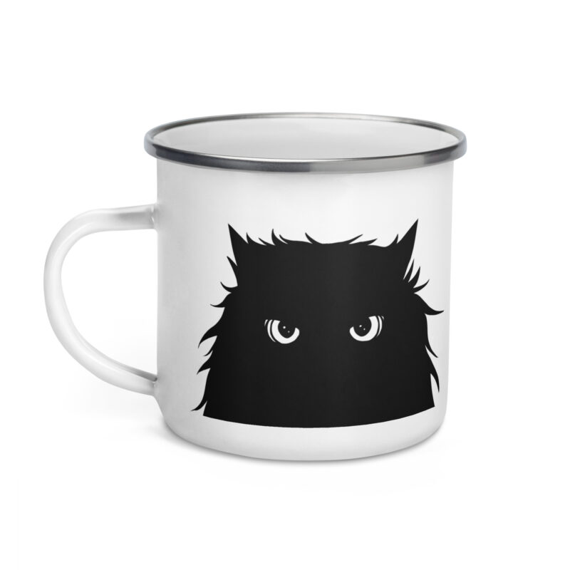 Black Cat Enamel Mug - Image 3