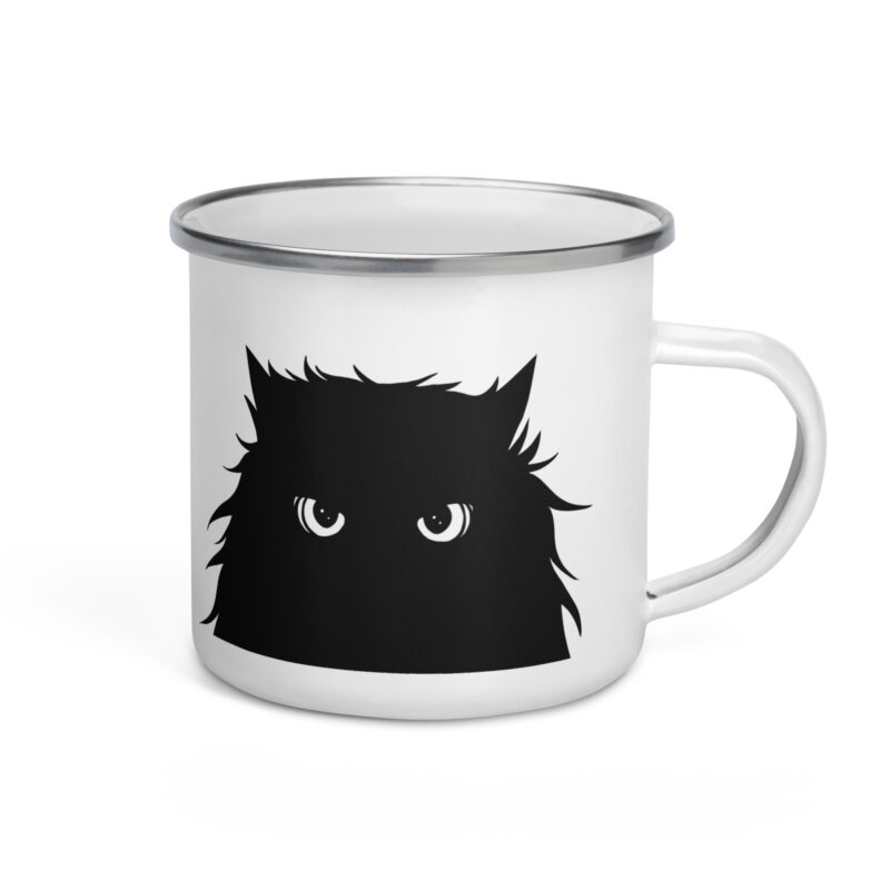 Black Cat Enamel Mug - Image 2