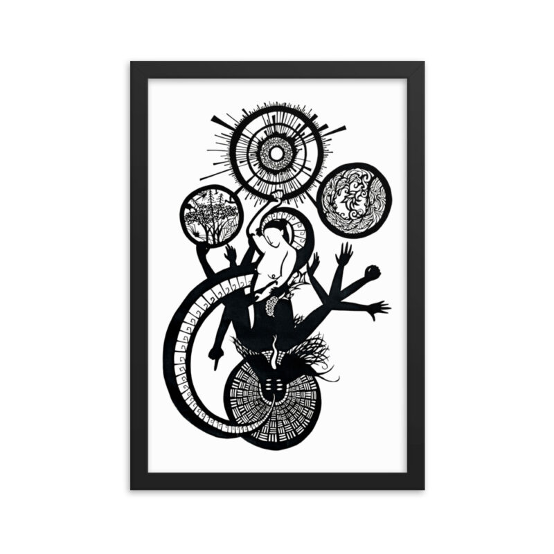 Shadow Dance Framed Poster Black + White Print