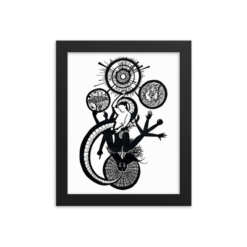 Shadow Dance Framed Poster Black + White Print - Image 2