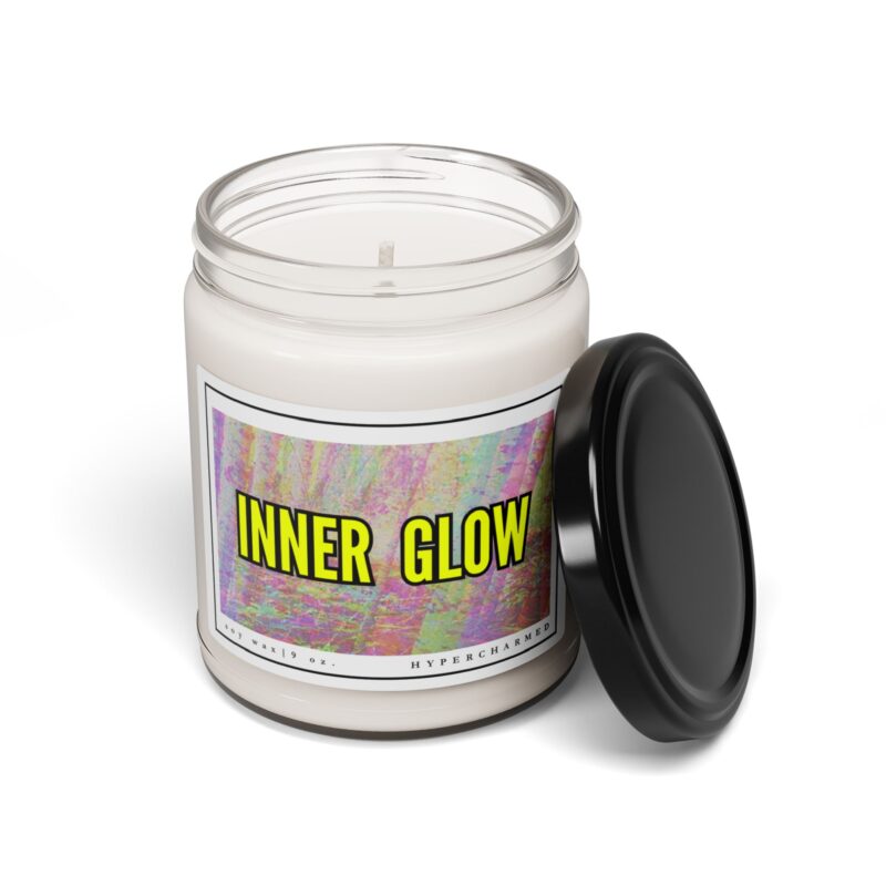 INNER GLOW Scented Soy Candle, Modern Candle, Glass Jar Candle, Magic Candle, Altar Candle, Witch Candle, 9oz Candle Neon Candle - Image 2