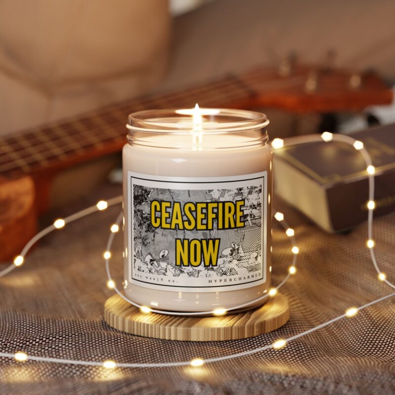 CEASEFIRE NOW Modern Candle, Glass Jar Candle, Magic Candle, Altar Candle, Witch Candle, 9oz Candle - Image 3